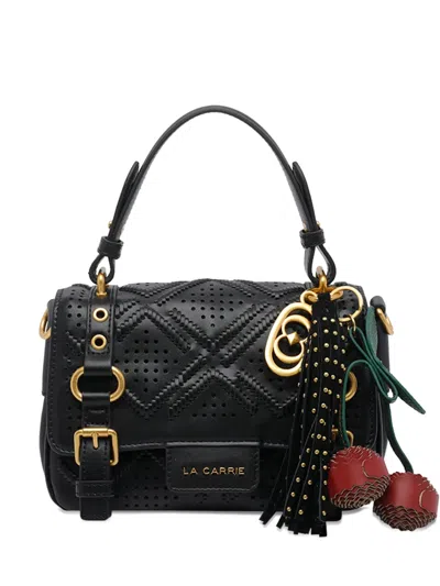 La Carrie Labyrinth Atena Leather Tote Bag In Black