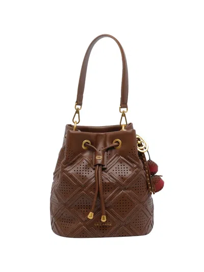 La Carrie Labyrinth Bucket Bag In Brown