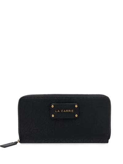 La Carrie Logo-plaque Zip-around Wallet In Black