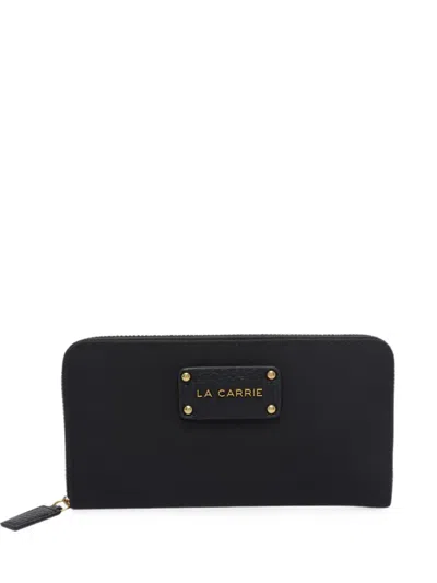 La Carrie Logo-plaque Zip-around Wallet In Black