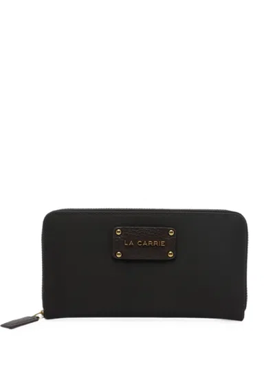 La Carrie Logo-plaque Zip-around Wallet In Black