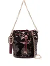 La Carrie Night Edition Sequined Bucket Bag In Black