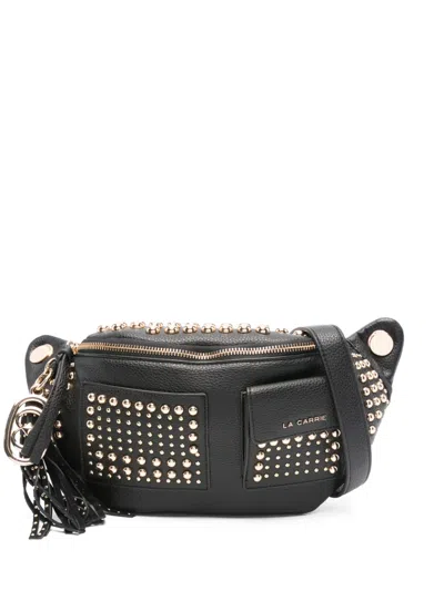 La Carrie Planets Studded Tassel Shoulder Bag In Black