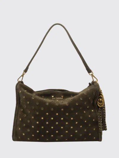 La Carrie Shoulder Bag Woman Color Green In Brown