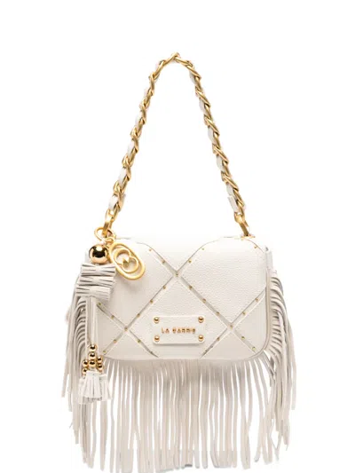 La Carrie Small Isabel Fringed Shoulder Bag In Neutral
