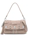 La Carrie Small Stephy Studded Tassel-detail Suede Shoulder Bag In Pink