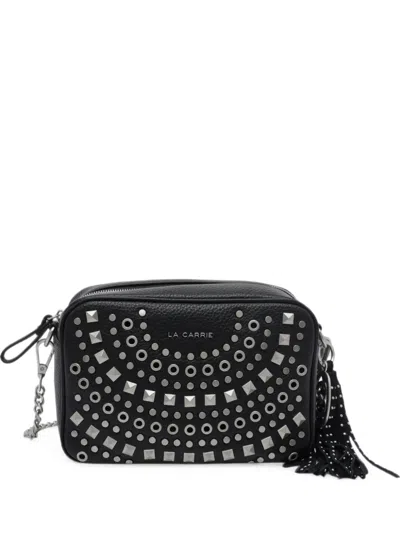 La Carrie Solid Stud-embellished Cross Body Bag In Red