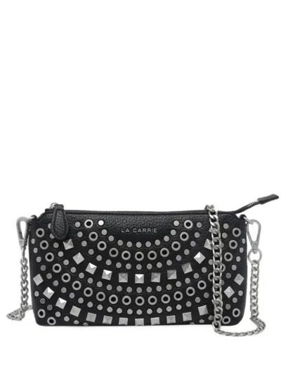 La Carrie Solid Stud-embellished Crossbody Bag In Red