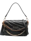 La Carrie Stehy Quilted Chain Shoulder Bag In Black