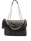 La Carrie Stitch & Spoon Quilted Shoulder Bag In Black