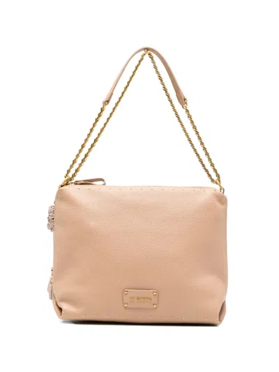 La Carrie Studs-embellished Shoulder Bag In Neutral