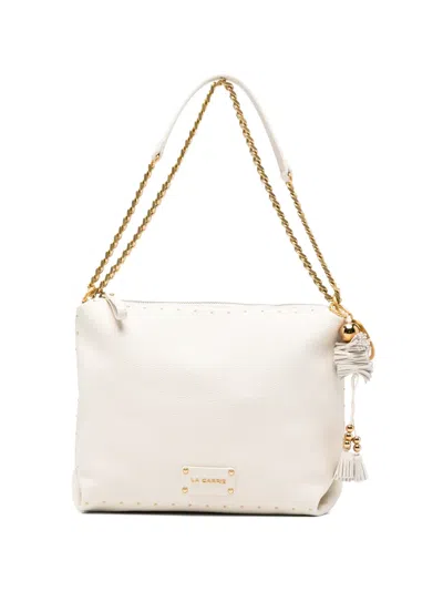 La Carrie Tassel-detail Shoulder Bag In White