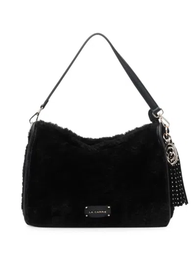 La Carrie Teddy Studded Shoulder Bag In Purple