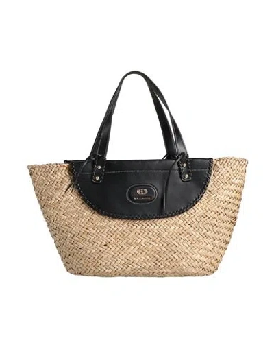 La Carrie Woman Handbag Black Size - Natural Raffia, Textile Fibers