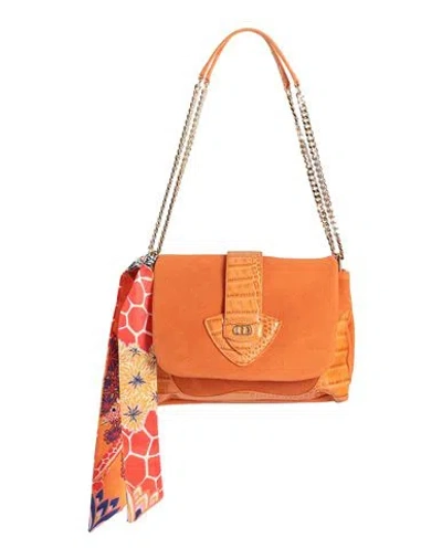 La Carrie Woman Shoulder Bag Orange Size - Leather