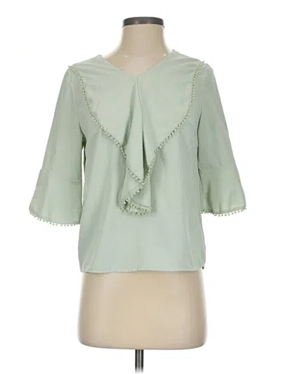 Pre-owned La Collection 3/4 Sleeve Blouse In Green