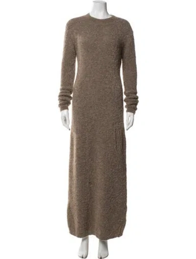 Pre-owned La Collection Alpaca Long Dress In Brown