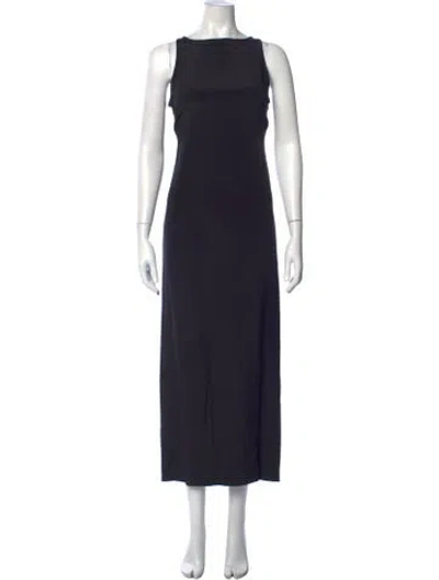 Pre-owned La Collection Bateau Neckline Long Dress In Black