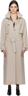 La Collection Beige Jocasta Trench Coat In Beige