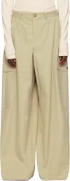 La Collection Beige Stein Trousers In Beige