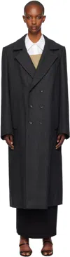 La Collection Gray Achilles Coat In Dark Grey