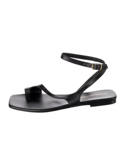 Pre-owned La Collection Leather Sandals In Black