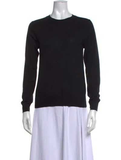 Pre-owned La Collection Merino Wool Crew Neck Sweater In Black