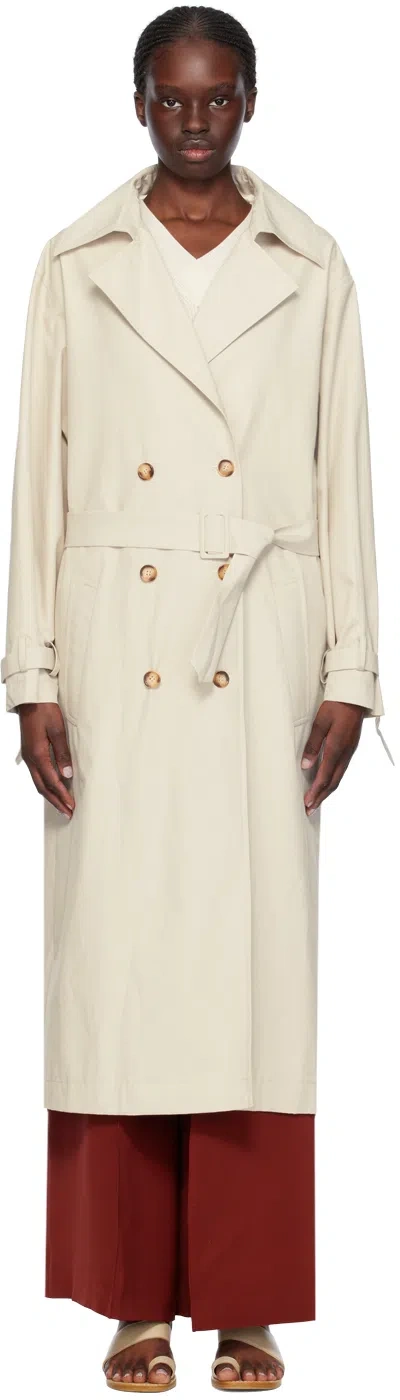 La Collection Off-white Alex Trench Coat In Beige