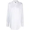 La Collection Button-up Virgin Wool Shirt In White