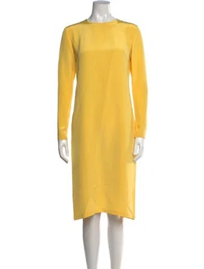Pre-owned La Collection Silk Knee-length Dress In Yellow