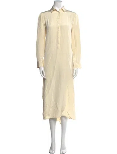 Pre-owned La Collection Silk Long Dress In Neutral