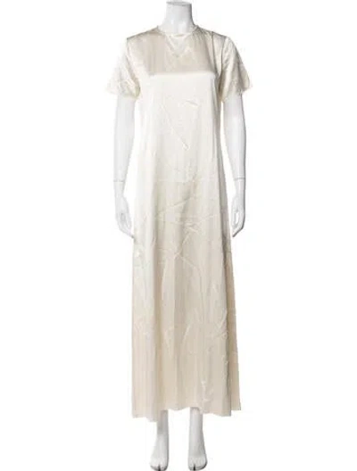 Pre-owned La Collection Silk Long Dress In Neutrals