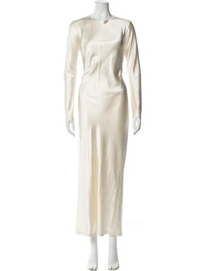 Pre-owned La Collection Silk Long Dress In Neutrals