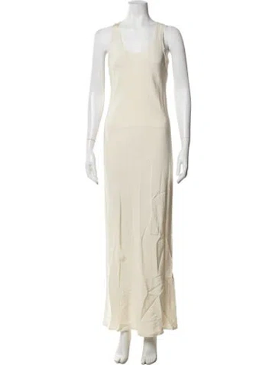 Pre-owned La Collection Silk Long Dress W/ Tags In Neutrals