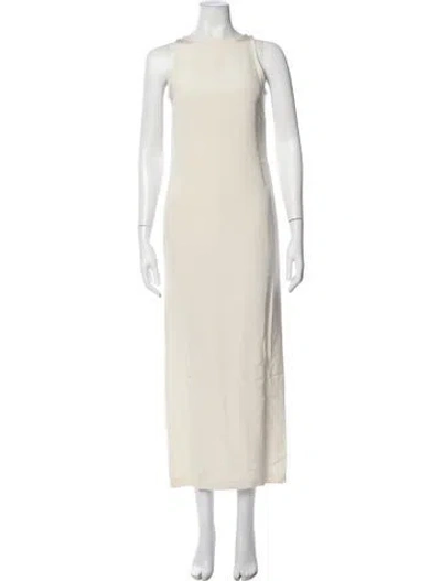 Pre-owned La Collection Silk Long Dress W/ Tags In Neutrals