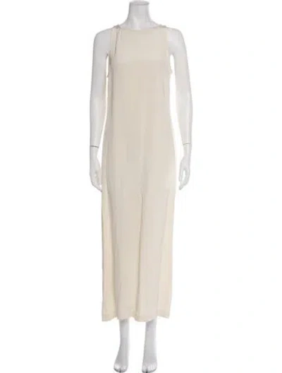 Pre-owned La Collection Silk Long Dress W/ Tags In Neutrals