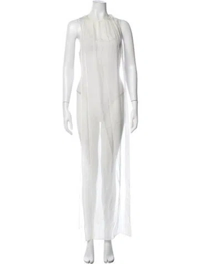 Pre-owned La Collection Silk Long Dress W/ Tags In White