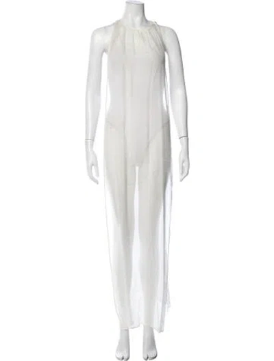 Pre-owned La Collection Silk Long Dress W/ Tags In White