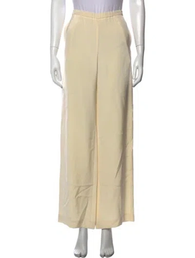 Pre-owned La Collection Silk Wide Leg Pants W/ Tags In Yellow