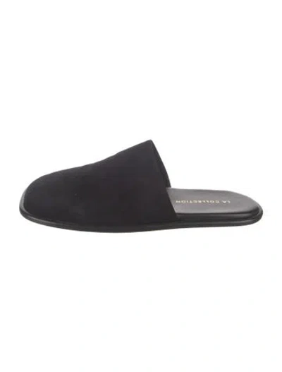 Pre-owned La Collection Suede Mules In Blue