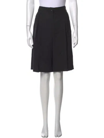 Pre-owned La Collection Virgin Wool Knee-length Shorts W/ Tags In Black