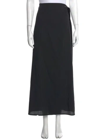 Pre-owned La Collection Virgin Wool Long Skirt In Black