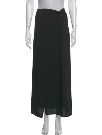 Pre-owned La Collection Virgin Wool Long Skirt In Black