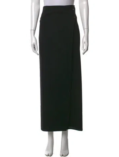 Pre-owned La Collection Virgin Wool Long Skirt In Black