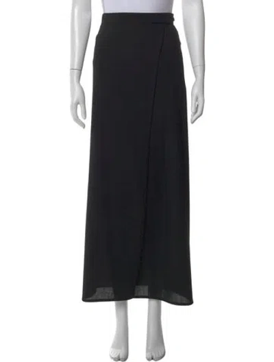 Pre-owned La Collection Virgin Wool Midi Length Skirt In Black