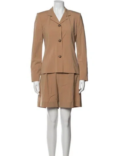 Pre-owned La Collection Virgin Wool Short Set In Brown