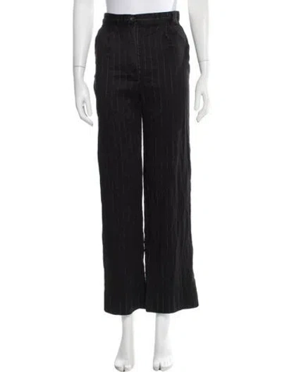 Pre-owned La Collection Virgin Wool Wide Leg Pants In Black