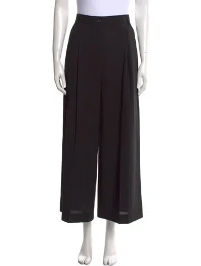Pre-owned La Collection Virgin Wool Wide Leg Pants W/ Tags In Black