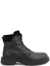 La Conte Ankle Boots With Textured Black Leather In Black