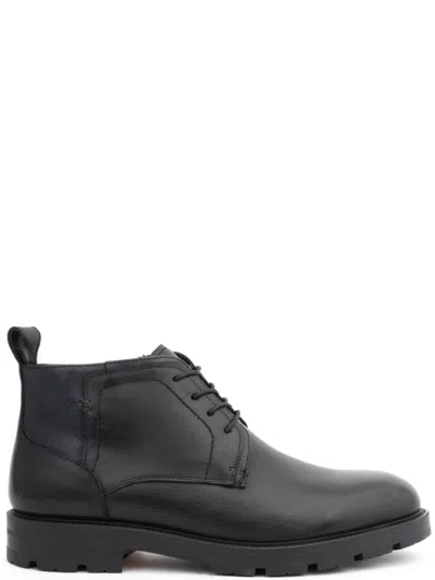 La Conte Casual Closed Ankle Boots With Smooth Leather In Black